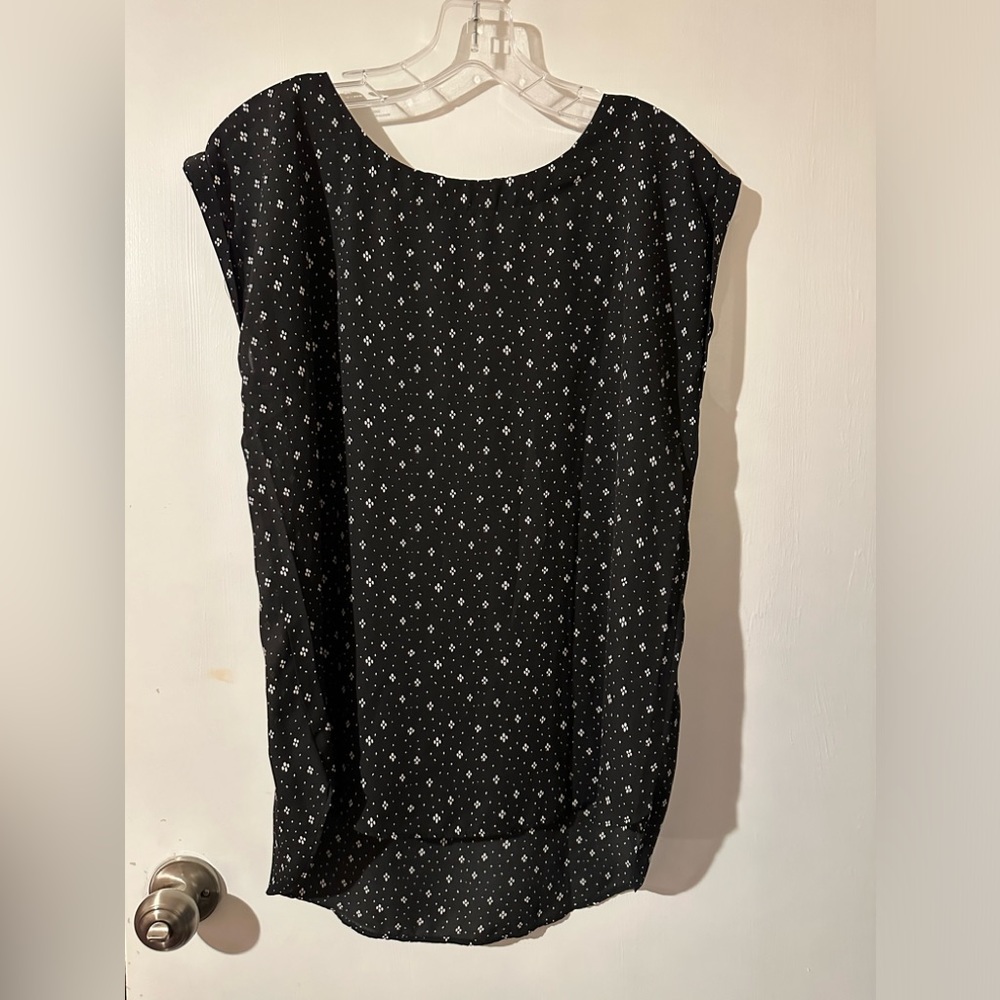 Black floral blouse